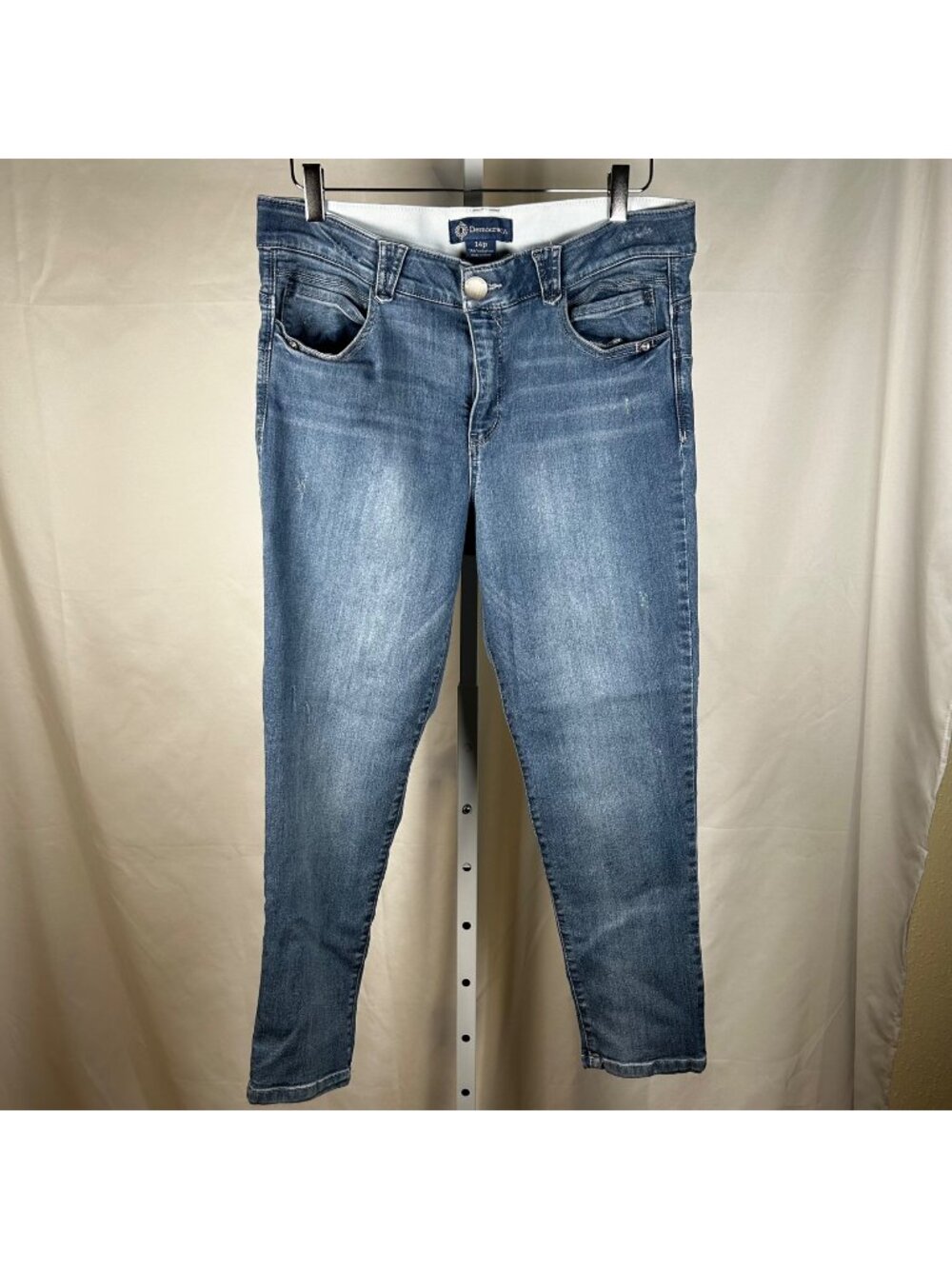 Democracy Size 14P Ab Solution Jeans Compression Figure Flattering Denim Blue